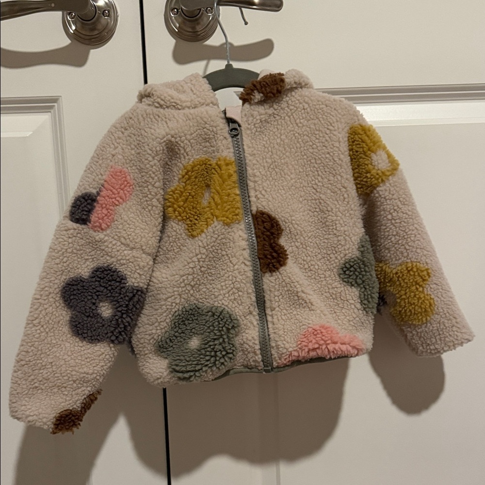 Floral Fleece Puffer Jacket for Kids